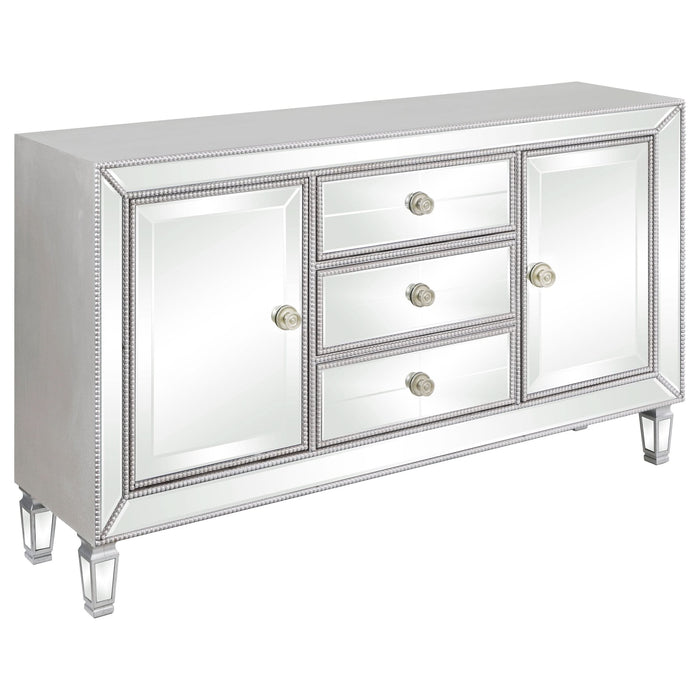 Leticia 3-drawer Mirrored Storage Accent Cabinet Silver - Walo Furniture 