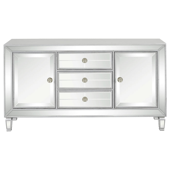 Leticia 3-drawer Mirrored Storage Accent Cabinet Silver - Walo Furniture 