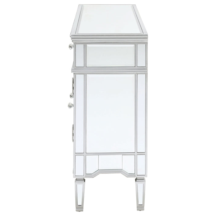 Duchess 5-drawer Mirrored Storage Accent Cabinet Silver - Walo Furniture 