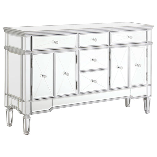 Duchess 5-drawer Mirrored Storage Accent Cabinet Silver - Walo Furniture 