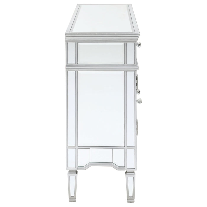 Duchess 5-drawer Mirrored Storage Accent Cabinet Silver - Walo Furniture 