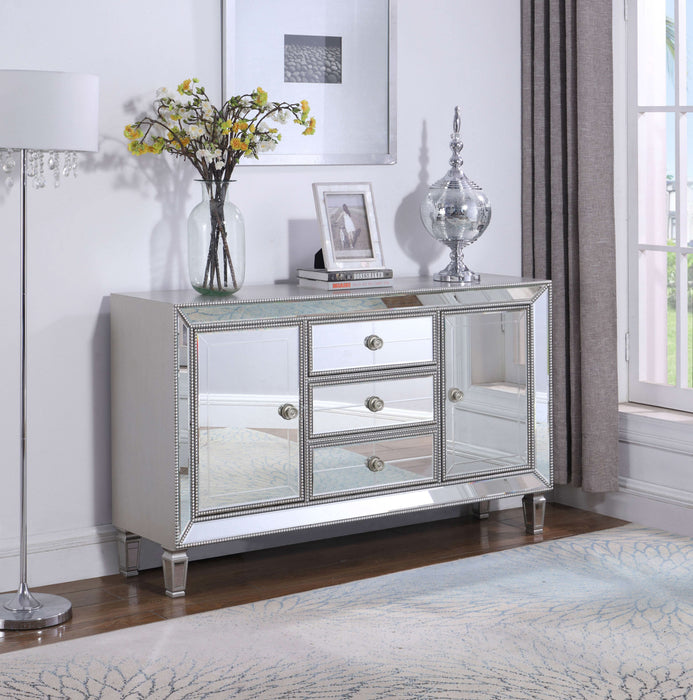 Leticia 3-drawer Mirrored Storage Accent Cabinet Silver - Walo Furniture 