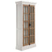 Tammi 2-door Wood Tall Cabinet Distressed White and Brown - Walo Furniture 