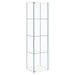 Bellatrix 4-shelf Clear Glass Curio Cabinet White - Walo Furniture 