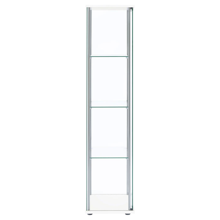 Bellatrix 4-shelf Clear Glass Curio Cabinet White - Walo Furniture 