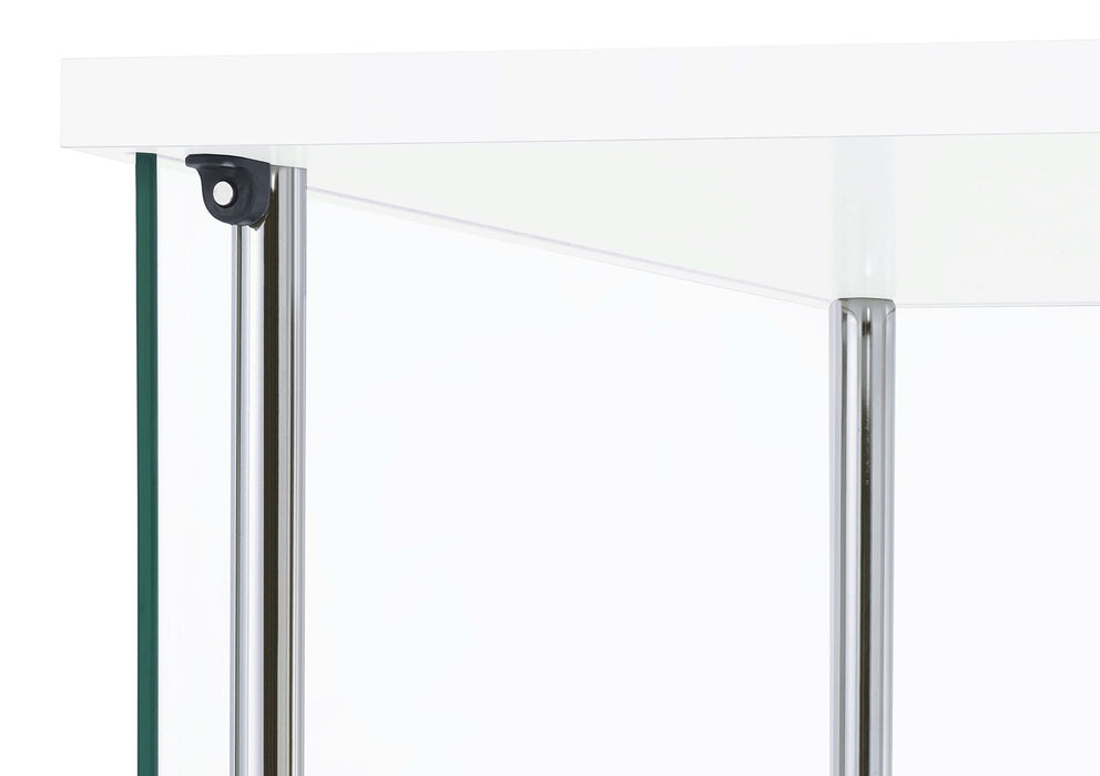 Bellatrix 4-shelf Clear Glass Curio Cabinet White - Walo Furniture 