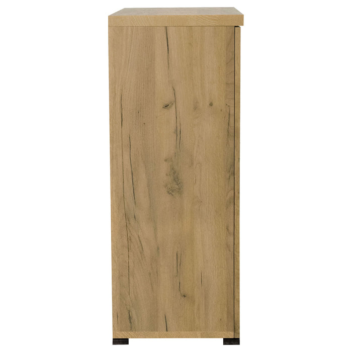 Bristol 6-shelf Engineered Wood Shoe Cabinet Golden Oak - Walo Furniture 