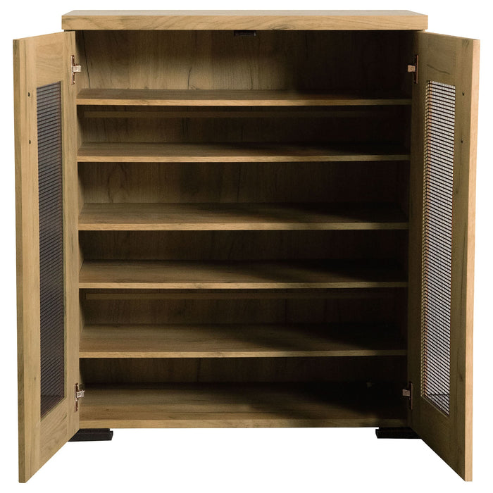 Bristol 6-shelf Engineered Wood Shoe Cabinet Golden Oak - Walo Furniture 