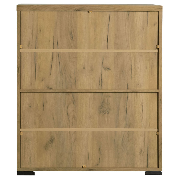 Bristol 6-shelf Engineered Wood Shoe Cabinet Golden Oak - Walo Furniture 