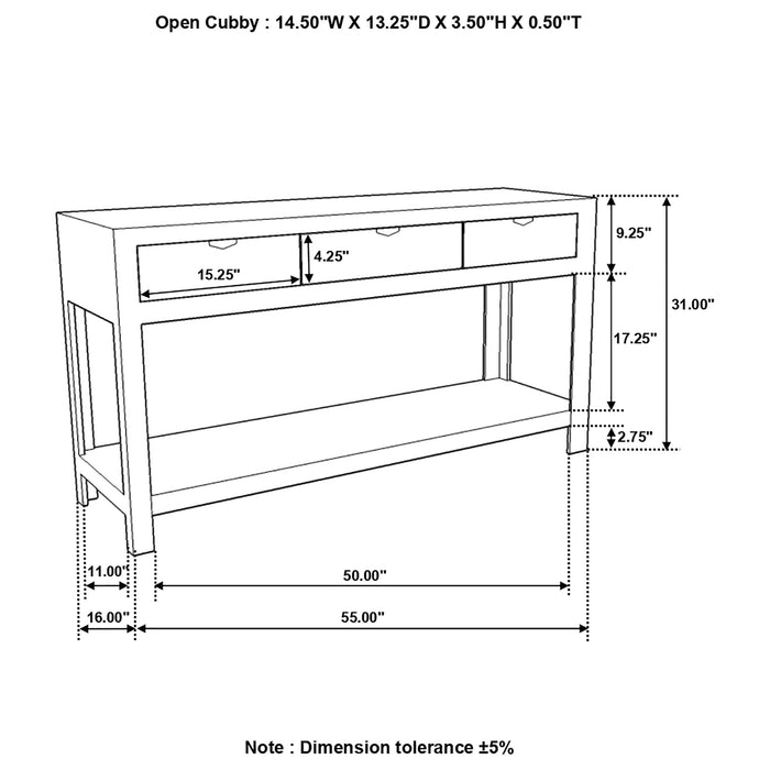 Esther 3-drawer Wood Console Table Natural Sheesham - Walo Furniture 