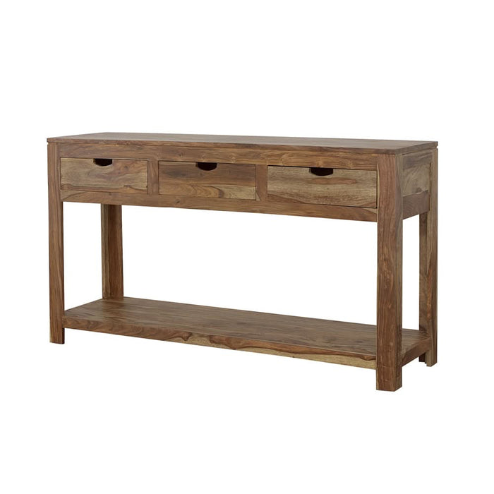 Esther 3-drawer Wood Console Table Natural Sheesham - Walo Furniture 