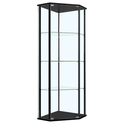 Zenobia 4-shelf Curio Cabinet Display Case Black - Walo Furniture 