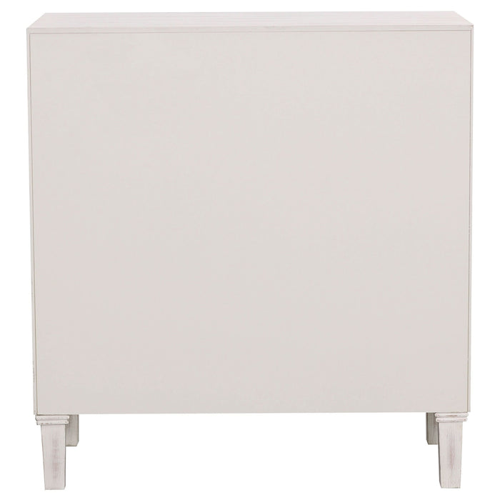 Clarkia Accent Cabinet with Floral Carved Door White - Walo Furniture 