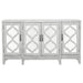 Mckellen 4-door Wood Trellis Accent Cabinet Distressed White - Walo Furniture 