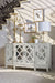 Mckellen 4-door Wood Trellis Accent Cabinet Distressed White - Walo Furniture 