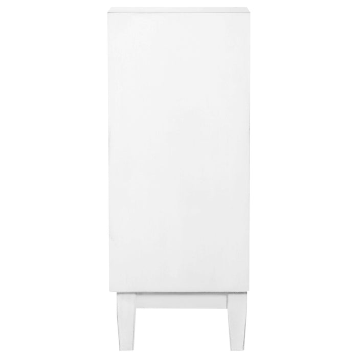 Gambon 2-door Wood Honeycomb Pattern Accent Cabinet White - Walo Furniture 