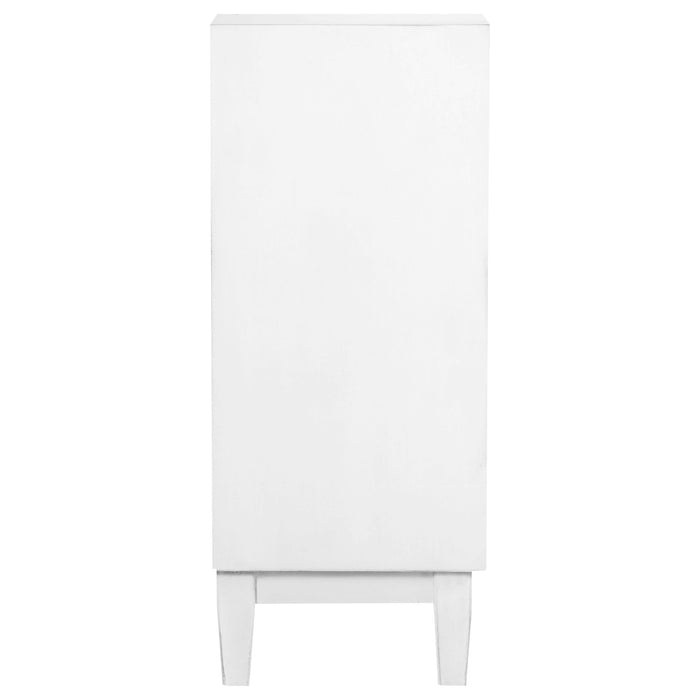 Gambon 2-door Wood Honeycomb Pattern Accent Cabinet White - Walo Furniture 