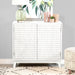 Gambon 2-door Wood Honeycomb Pattern Accent Cabinet White - Walo Furniture 