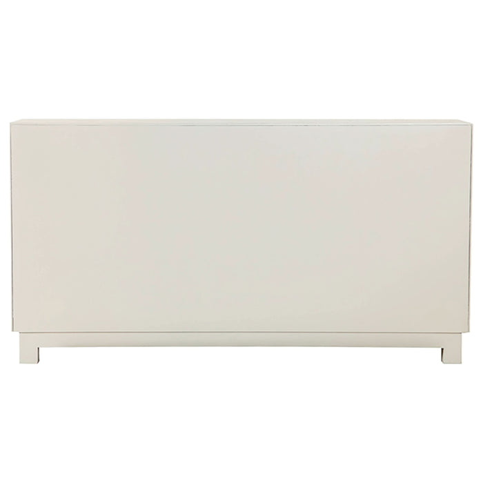 Voula 4-door Wood Accent Storage Cabinet White and Gold - Walo Furniture 