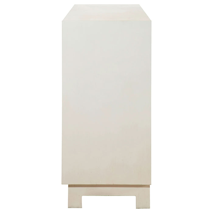 Voula 4-door Wood Accent Storage Cabinet White and Gold - Walo Furniture 