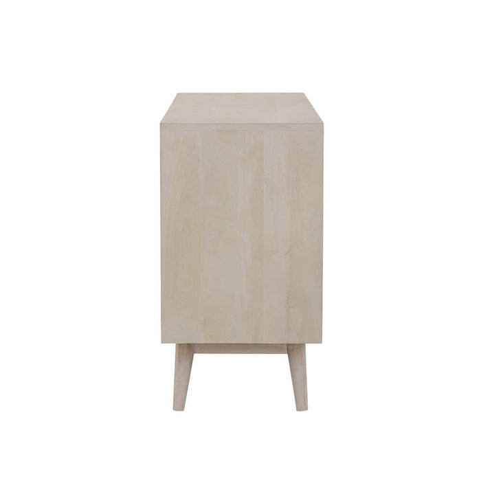 Ixora 2-door Wood Accent Cabinet White Washed and Black - Walo Furniture 