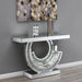 Imogen Sculptural Mirrored Entryway Console Table Silver - Walo Furniture 