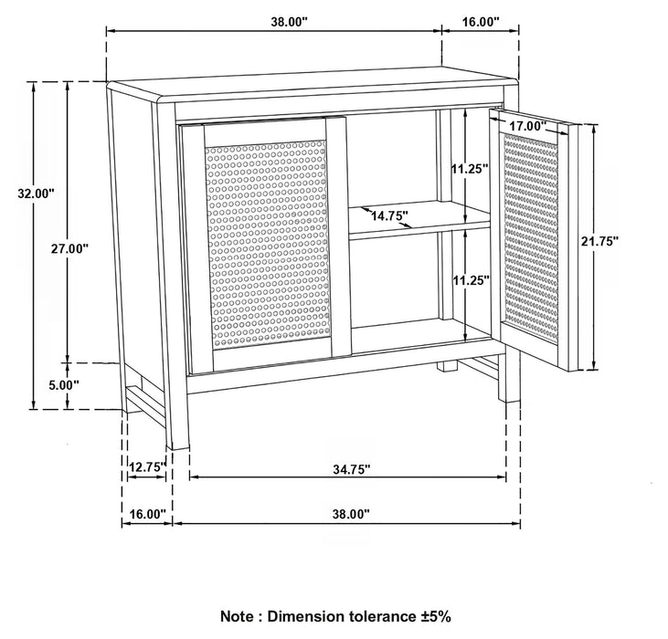 Zamora 2-door Wood Accent Cabinet with Woven Cane Natural