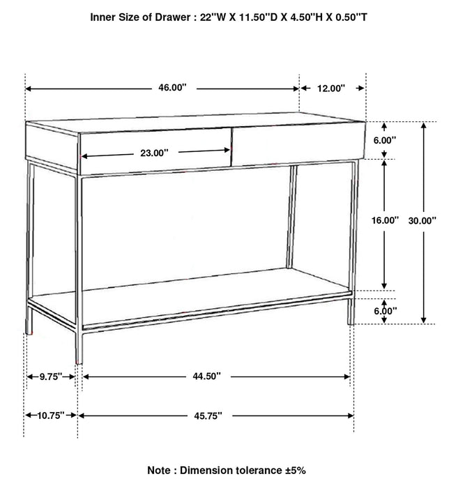 Rubeus 2-drawer Wood Entryway Console Table White Washed