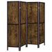 Deepika 4-Panel Room Divider Folding Screen Rustic Nutmeg - Walo Furniture 