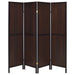 Deepika 4-Panel Room Divider Folding Screen Rustic Tobacco - Walo Furniture 