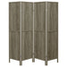 Deepika 4-Panel Room Divider Folding Screen Grey Driftwood - Walo Furniture 