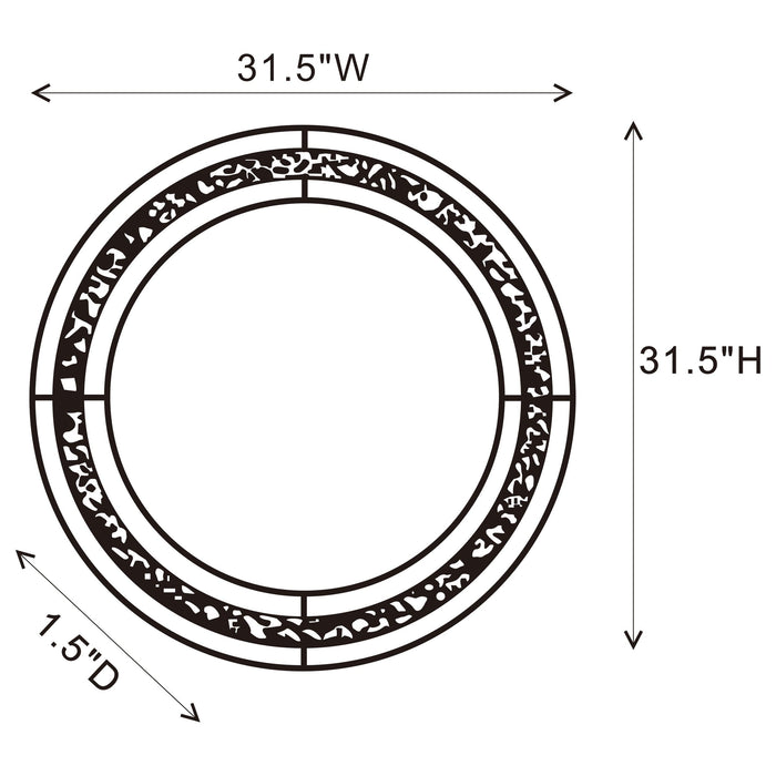 Lixue 32 x 32 Inch Round Wall Mirror LED Lighting Silver - Walo Furniture 