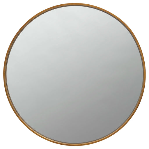 O'Malley 40 x 40 Inch Round Framed Wall Mirror Brass - Walo Furniture 