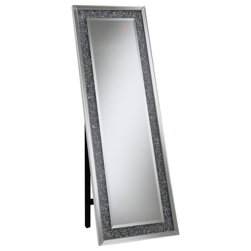 Carisi 22 x 61 Inch Crystal Acrylic Standing Mirror Silver - Walo Furniture 