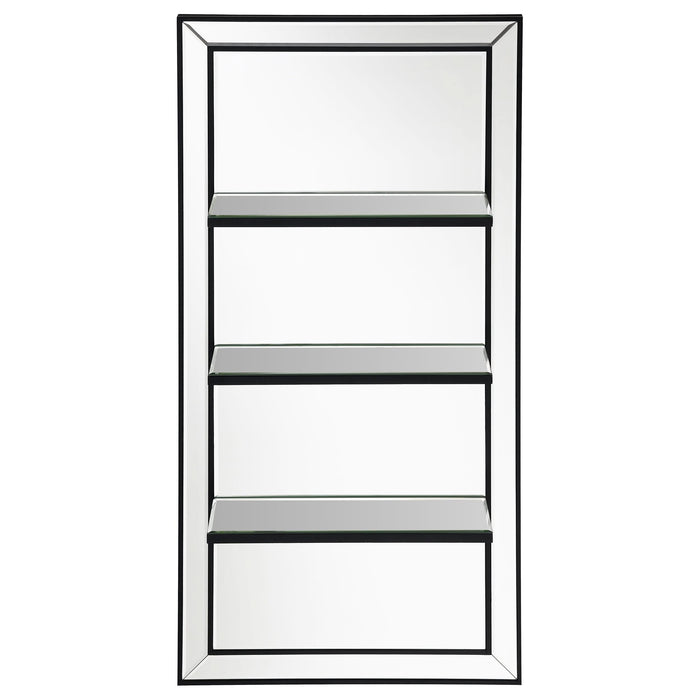 Oriel 24 x 47 Inch Rectangular 3-Shelf Wall Mirror Silver