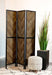 Marlene 3-Panel Room Divider Folding Screen Rustic Tobacco - Walo Furniture 