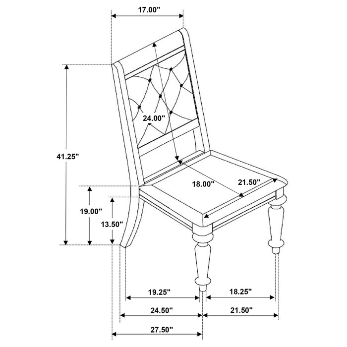 Bling Game Dining Side Chair Metallic Platinum (Set of 2) - Walo Furniture 