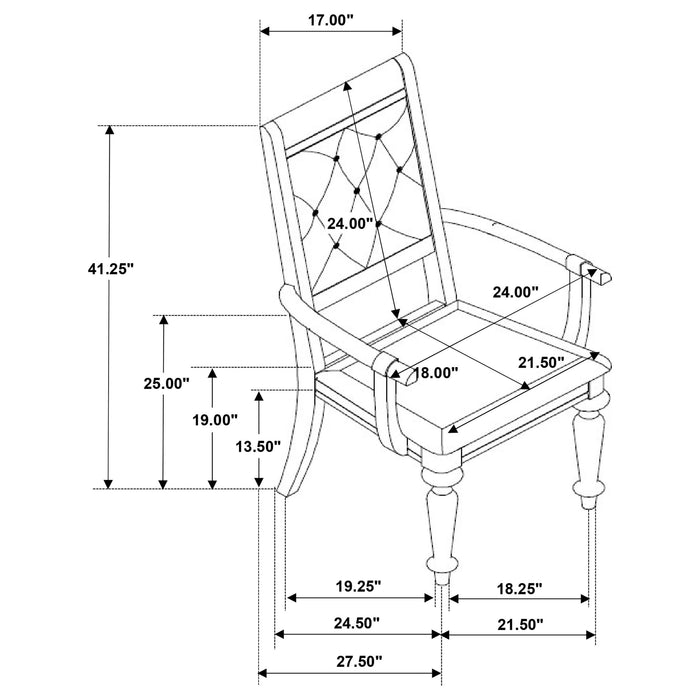 Bling Game Dining Arm Chair Metallic Platinum (Set of 2) - Walo Furniture 