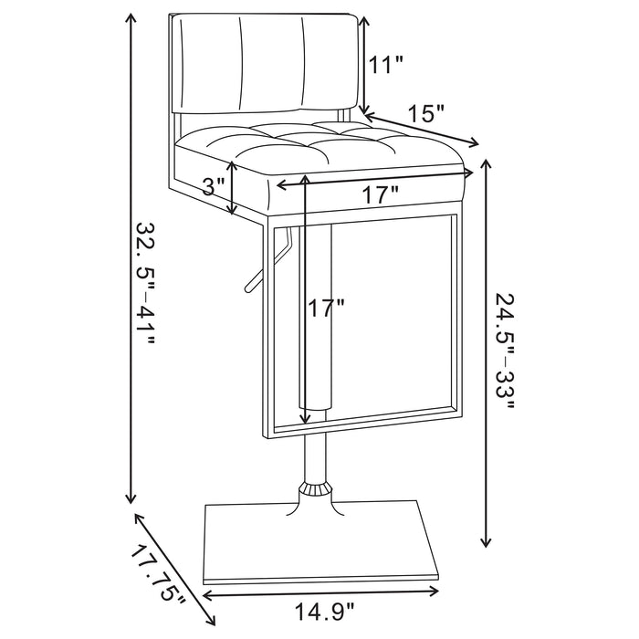 Alameda Adjustable Bar Stool Chrome and White - Walo Furniture 