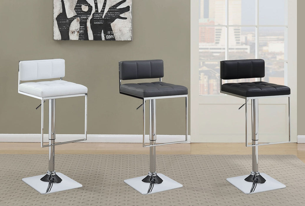 Alameda Adjustable Bar Stool Chrome and White - Walo Furniture 