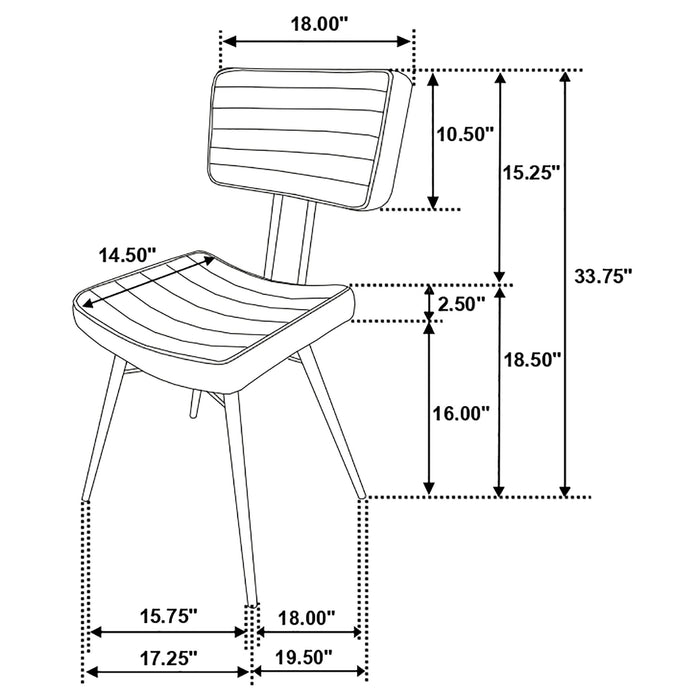 Misty Leather Upholstered Dining Side Chair Camel (Set of 2)