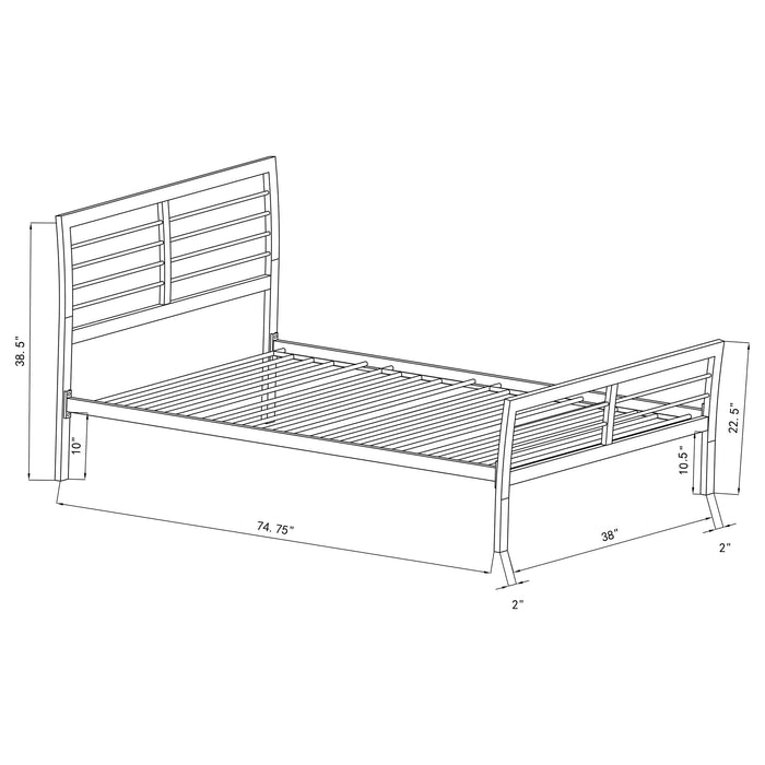 Cooper Metal Twin Open Frame Bed Silver - Walo Furniture 