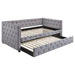 Mockern Upholstered Twin Daybed with Trundle Grey - Walo Furniture 