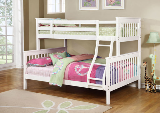 Chapman Wood Twin Over Full Bunk Bed White - Walo Furniture 