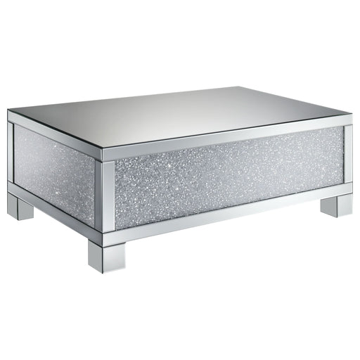 Gillian Rectangular Mirrored Acrylic Coffee Table Silver - Walo Furniture 