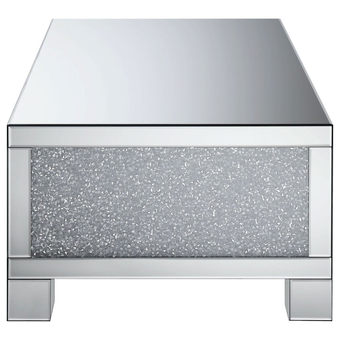 Gillian Rectangular Mirrored Acrylic Coffee Table Silver - Walo Furniture 