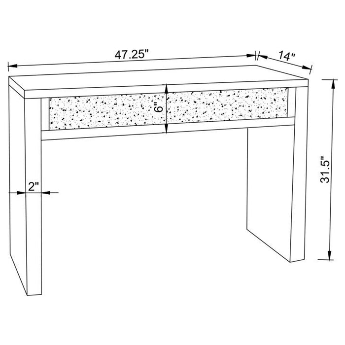 Gillian Mirrored Acrylic Entryway Console Table Silver - Walo Furniture 