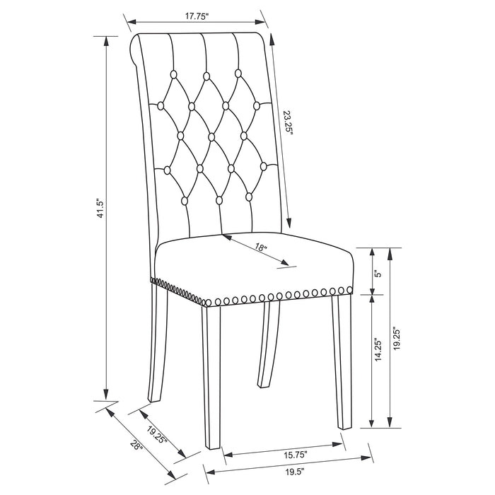 Alana Fabric Upholstered Dining Side Chair Beige (Set of 2) - Walo Furniture 