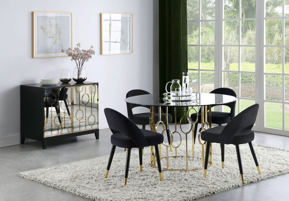 Lindsey Upholstered Dining Side Chair Black (Set of 2)