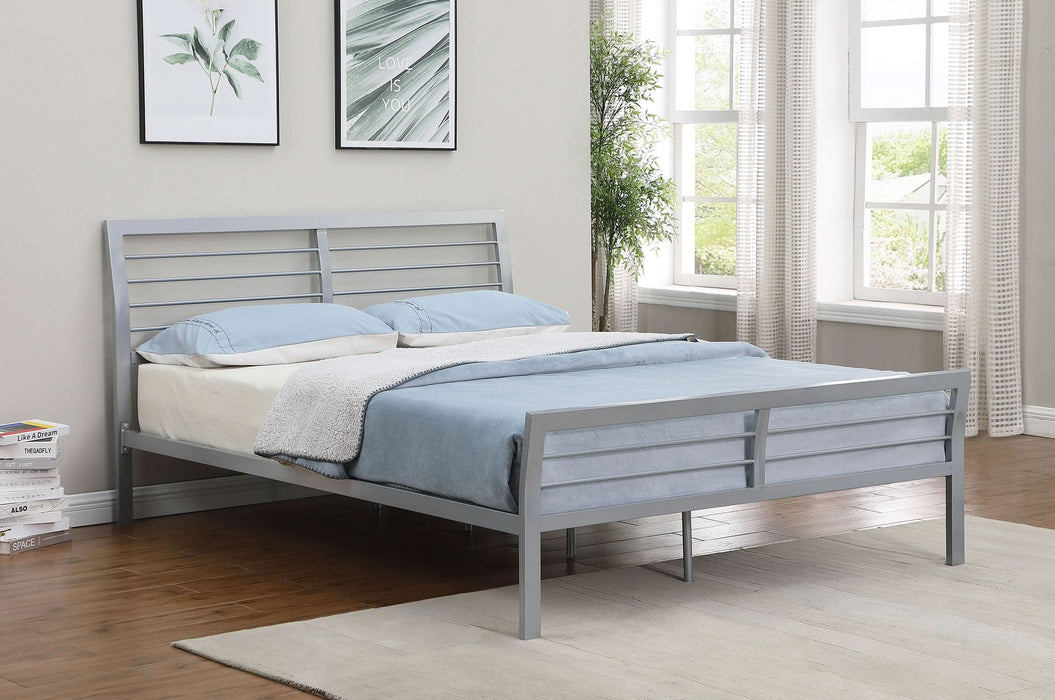 Cooper Metal Queen Open Frame Bed Silver - Walo Furniture 